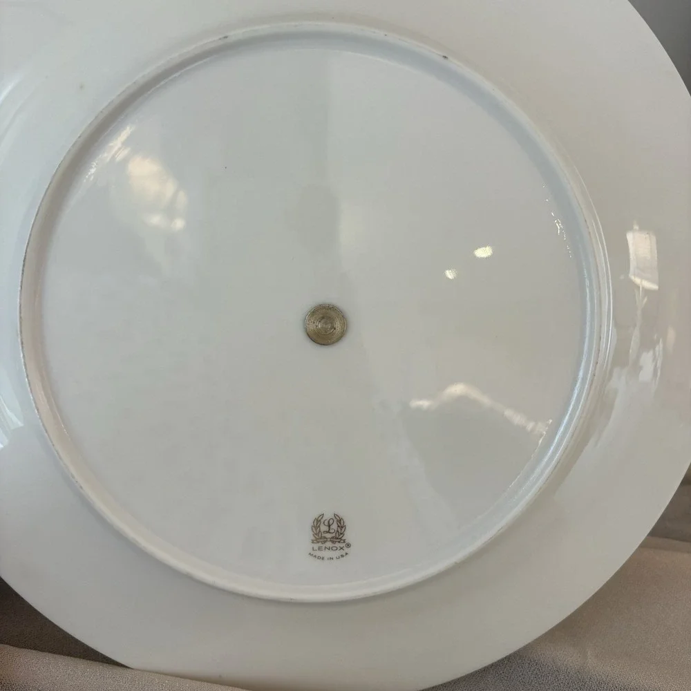 Lenox Holiday 2-Tier Server Holly & Berries 24K Gold Trim Porcelain Vintage